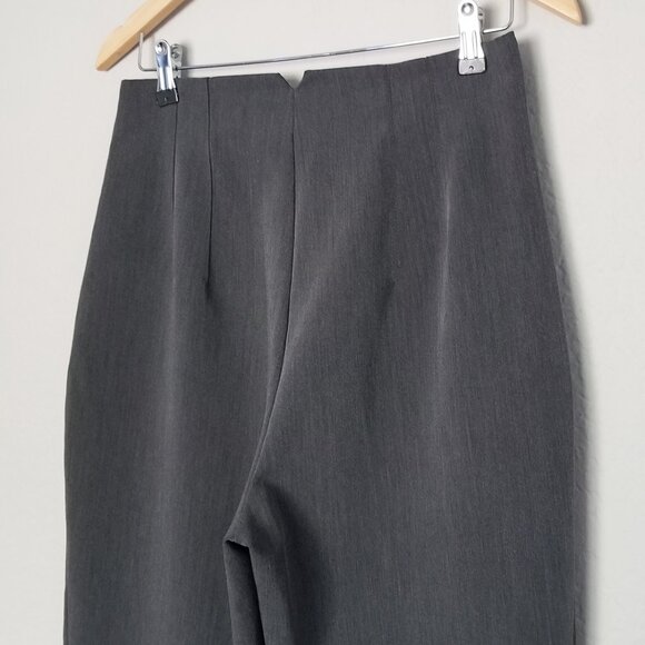 Zara High Waist Trouser Pants Size L Gray Tapered Leg Ankle Work Office Preppy - Picture 8 of 15